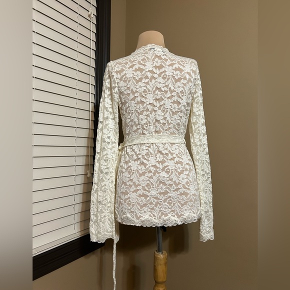 Moda International Lace Wrap Blouse - Cream - Picture 3 of 4